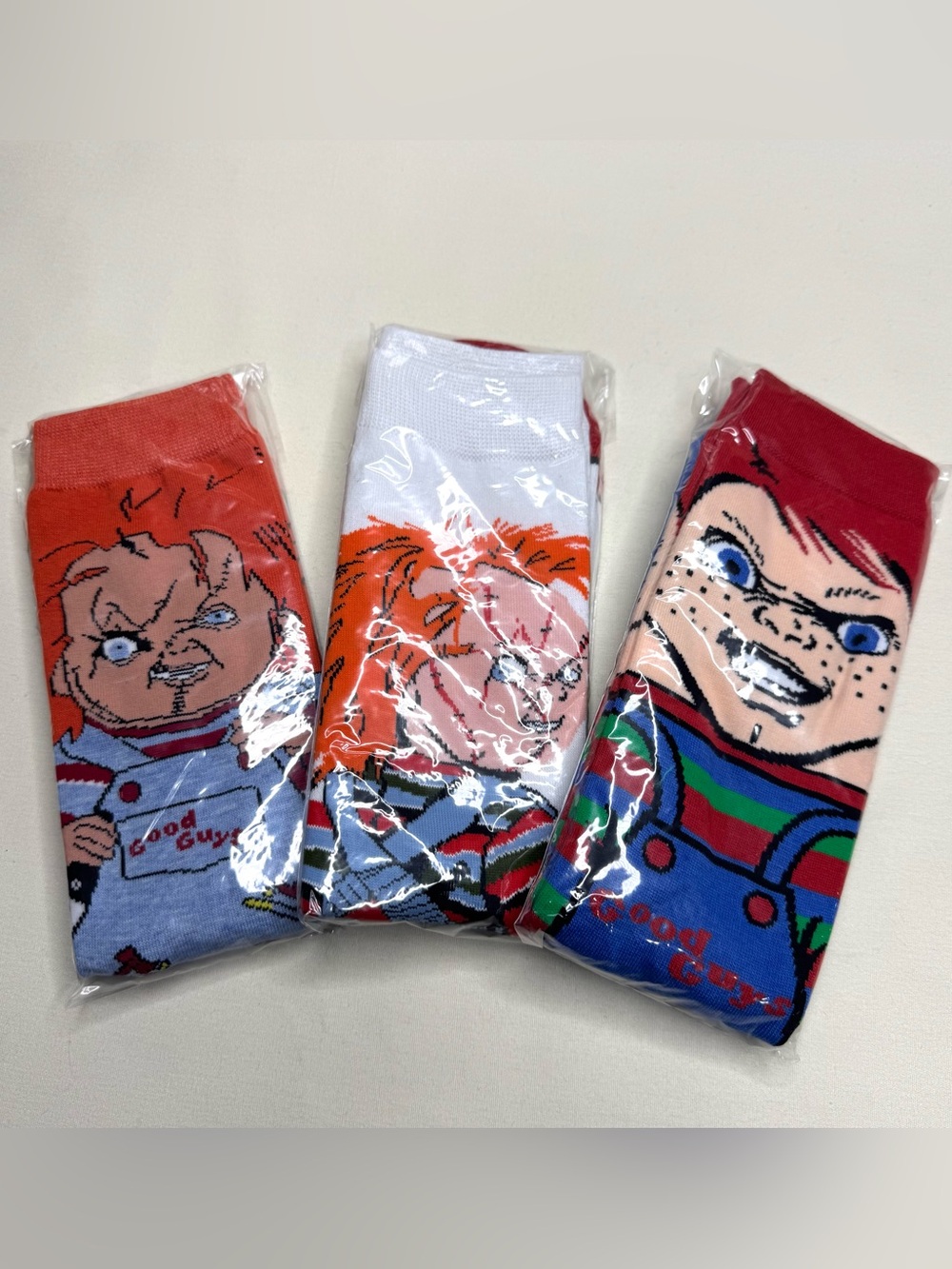 3 Pairs of Chucky 360 degree character socks